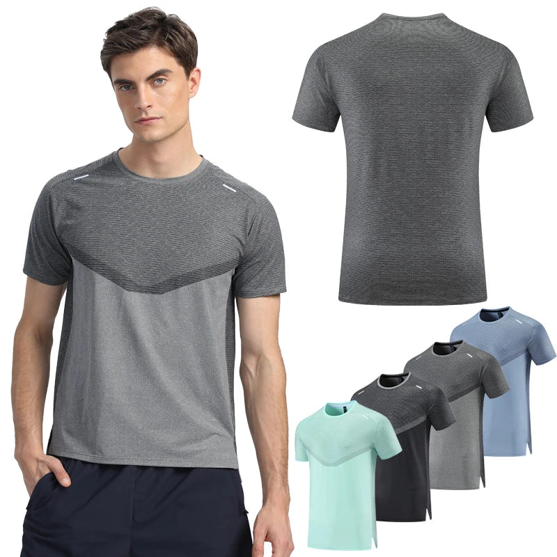 Men Training T-shirt 2022 Fashion Sport Prints Shirts Quick Dry Gym Short Sleeve Thin Bodybuilding Gym Tees Fitness Shirts 3