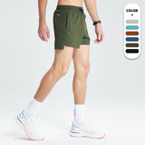 Men's Stretch Woven Sports Shorts with Quick-Dry Mesh for Running, Marathon, Track & Fitness