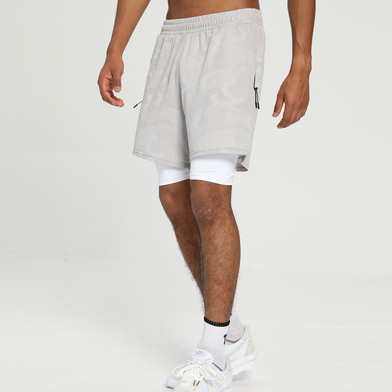 Men Bodybuilding Shorts 2 In 1 Summer Gym Workout Male Breathable Mesh Quick Dry Jogger Fitness Beach Short Pants