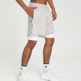 Men Bodybuilding Shorts 2 In 1 Summer Gym Workout Male Breathable Mesh Quick Dry Jogger Fitness Beach Short Pants