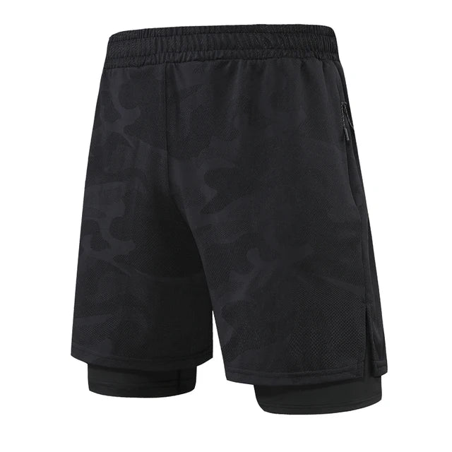 Men Bodybuilding Shorts 2 In 1 Summer Gym Workout Male Breathable Mesh Quick Dry Jogger Fitness Beach Short Pants