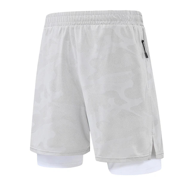 Men Bodybuilding Shorts 2 In 1 Summer Gym Workout Male Breathable Mesh Quick Dry Jogger Fitness Beach Short Pants