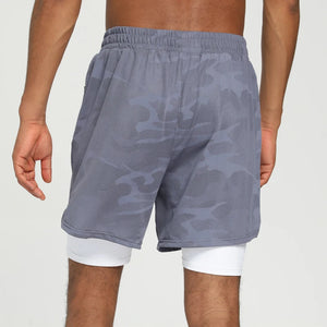 Men Bodybuilding Shorts 2 In 1 Summer Gym Workout Male Breathable Mesh Quick Dry Jogger Fitness Beach Short Pants