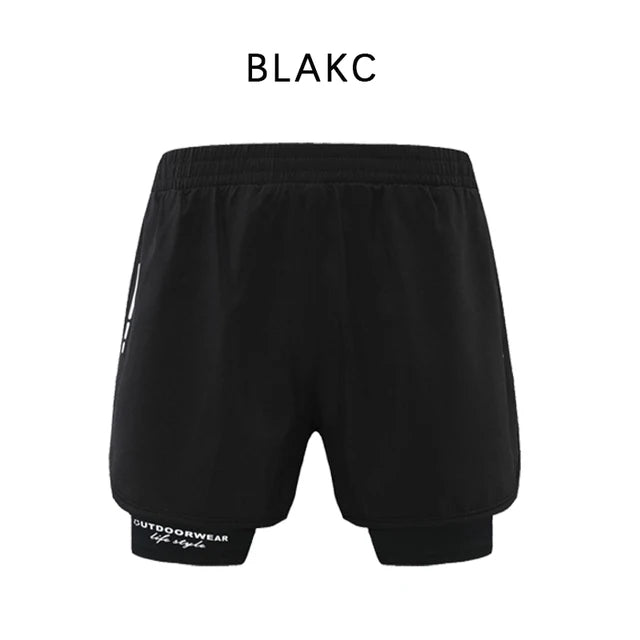 Sport Shorts Double-Deck Running Shorts 2 In 1 Quick Dry Men Sportswear Summer Gym Training Short Pants