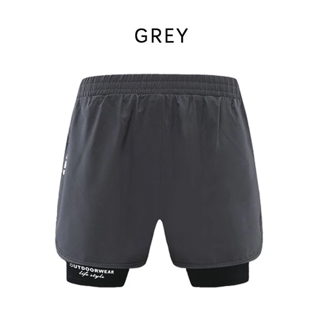 Sport Shorts Double-Deck Running Shorts 2 In 1 Quick Dry Men Sportswear Summer Gym Training Short Pants