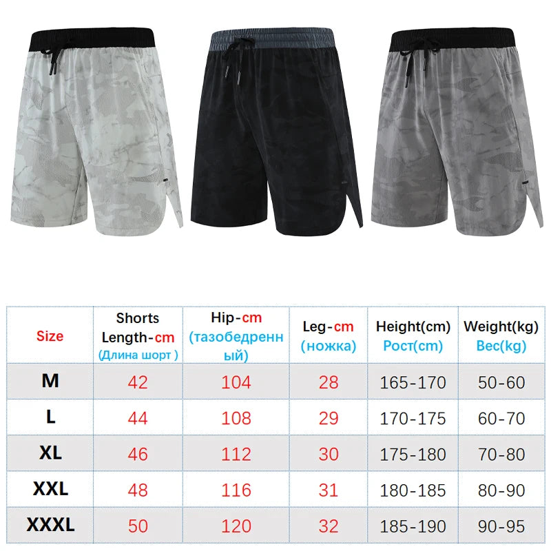 Men Fitness Shorts Quick Dry Sport Shirts Casual Beach Brand Short Camouflage Workout Running Shorts Breathable Gym Shorts