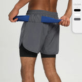 Sport Shorts Double-Deck Running Shorts 2 In 1 Quick Dry Men Sportswear Summer Gym Training Short Pants