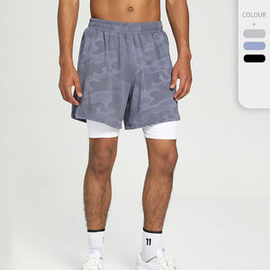 Men Bodybuilding Shorts 2 In 1 Summer Gym Workout Male Breathable Mesh Quick Dry Jogger Fitness Beach Short Pants