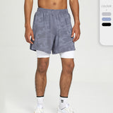 Men Bodybuilding Shorts 2 In 1 Summer Gym Workout Male Breathable Mesh Quick Dry Jogger Fitness Beach Short Pants