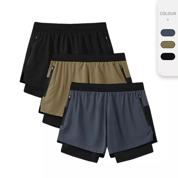 Men's Summer Quick Dry Running Shorts Lightweight Inner Lining Sports Pants